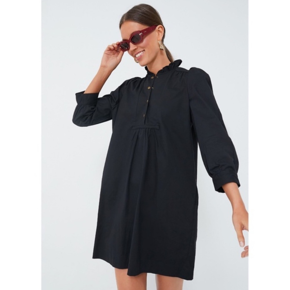 Tuckernuck POMANDER PLACE Black Claiborne Dress Gold Button‎ Size XS